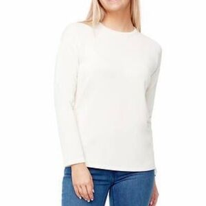 Up! Cream long sleeve sueded knit